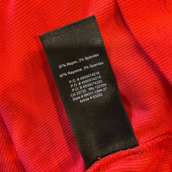 Aritzia Babaton Off The Shoulder Criss Cross Ribbed Stretch Top Red - Picture 7 of 7